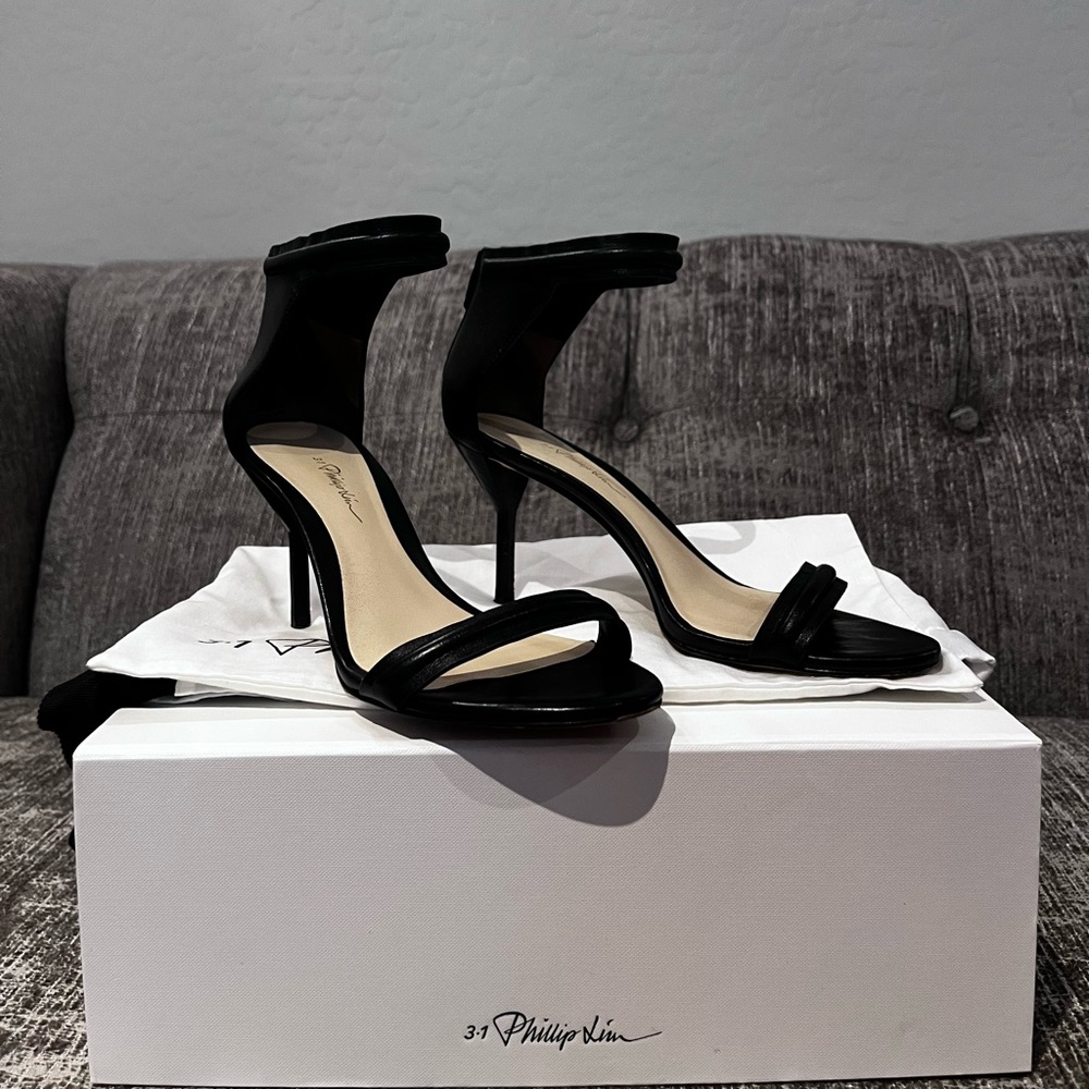 3.1 Phillip Lim Martini Black Strappy Heels. Size 36.